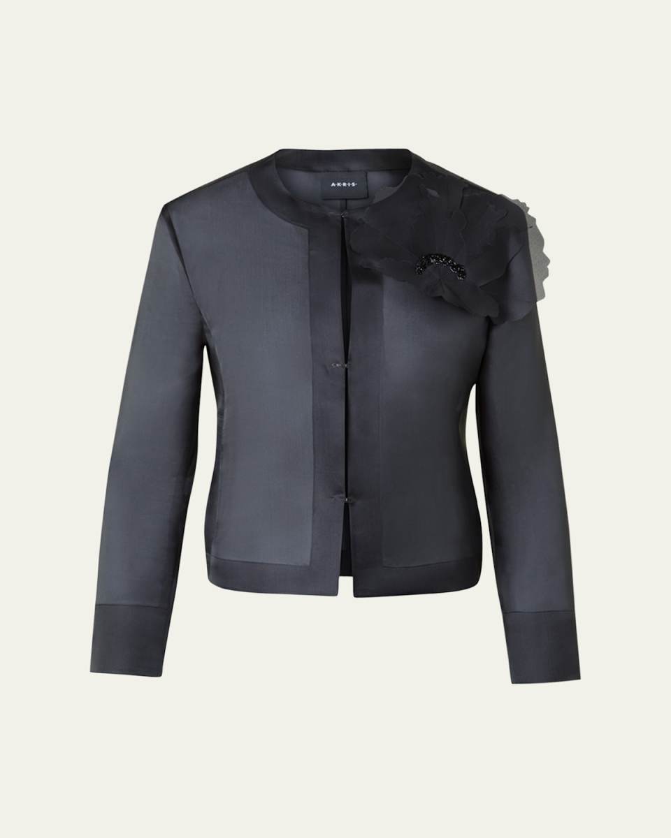 Akio 3D Anemone Silk Organza Jacket